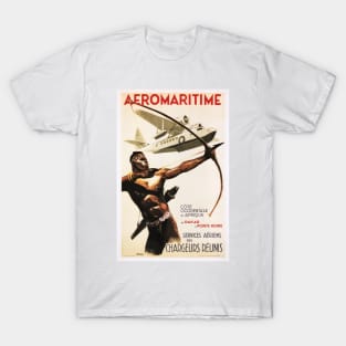 AEROMARITIME Africa French Airline Advertisement Vintage Travel T-Shirt